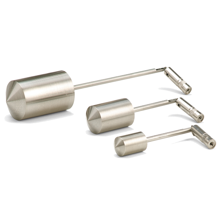 DIN spindles are used with the Brookfield DIN Adapter for a limited sample volume.