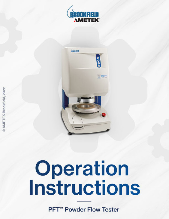 Powder Flow Tester Operations Manual