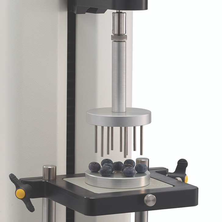 Junior Multiple Probe Assembly consisting of nine 3mm probes and base plate designed to hold nine small samples of irregular geometry.