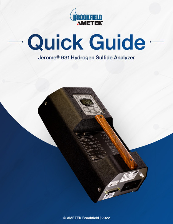Jerome 631 Hydrogen Sulfide Analyzer Quick Guide