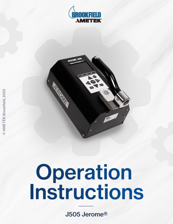 Jerome 505 Mercury Analyzer Operation Manual