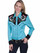 Poly/rayon blend snap front blouse PL-637