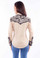 Poly/rayon blend snap front shirt,Floral Tooled Blouse PL-654