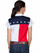 CAPSLEEVE COLOR BLOCK BLOUSE PL-756SS