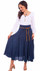 ELEGANT ACID WASH SKIRT,Acid Washed Shirt with Beaded Belt PSL-136