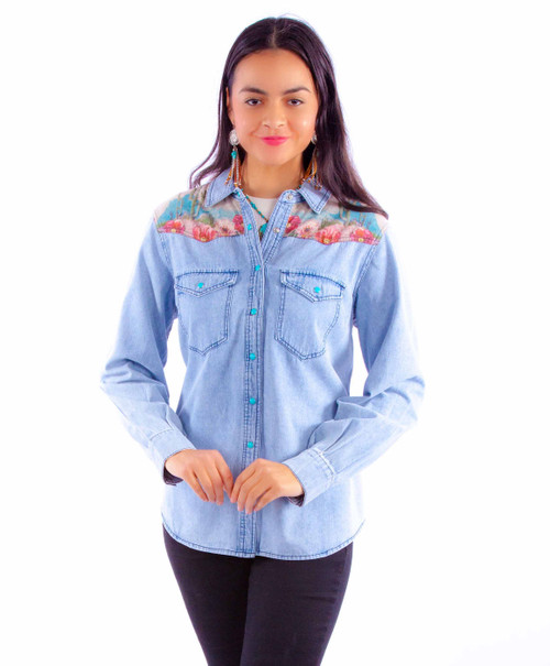 Denim Shirt W/Microfiber HC901