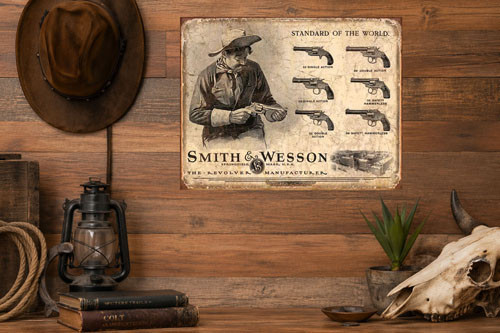 S&W Revolver Tin Sign DE1743