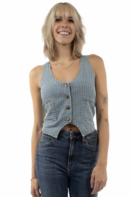 Laser Cut Button Up Vest HC1009