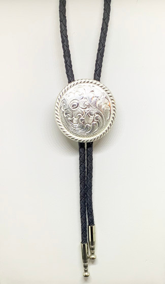 Round Engraved Bolo Tie 22804