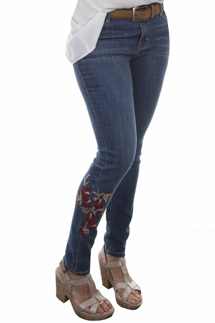 Floral Embroidered Jeans HC339
