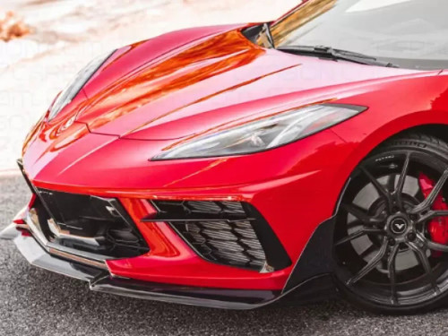 C7 Carbon Z06 Style Front Splitter for Corvette Stingray 1 Piece Design Carbon Fiber Chevrolet Corvette C8 Stingray | Z51 2020-2024