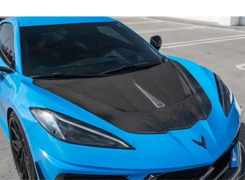Street Hunter Carbon Fiber Hood w/ Carbon Fiber Vents Chevrolet C8 Corvette Stingray 2020-2024