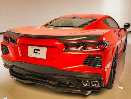 C7 Carbon Low Profile Rear Spoiler Carbon Fiber Chevrolet C8 Corvette Stingray 2020-2024