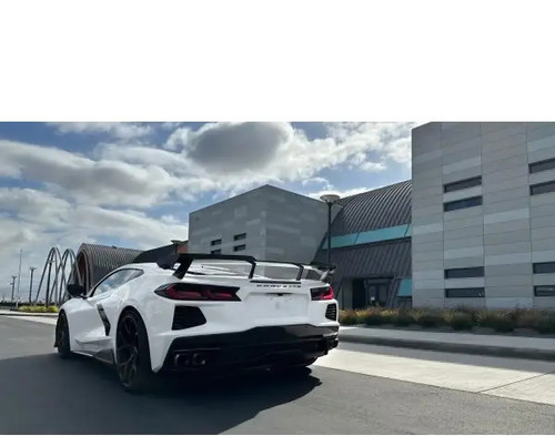 GT Styling Wickerbill High Wing 2 Pcs Black Chevrolet Corvette 2020-2024