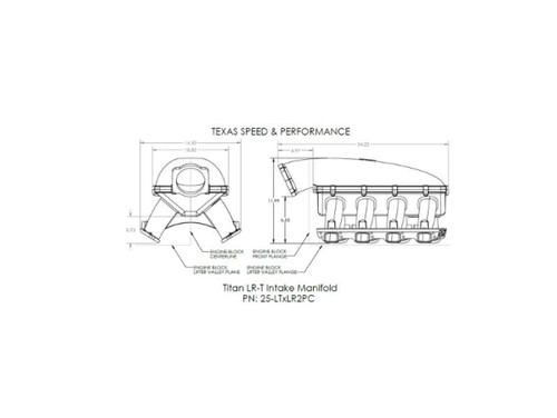Texas Speed & Performance Titan LR-T Long Runner 102mm Cast LTx Intake Manifold for LT1/LT4, 1997-2018 Cadillac, Chevrolet, GMC