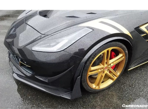Carbonado CFRP Canards for Chevrolet Corvette C7 Z06 2013-2019, Carbon Fiber Finish