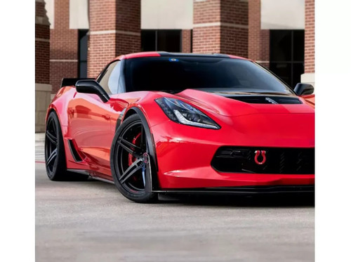 Spec-D Black 2PC Front Bumper Canards Spats Cover Chevrolet Corvette 2014-2019