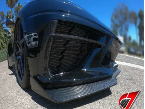 C7 Carbon 5VM Style Front Splitter Carbon Fiber Chevrolet C8 Corvette Stingray 2020-2024