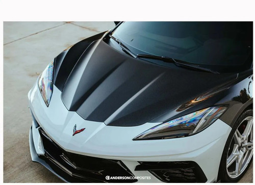Anderson Composites Dry Carbon Fiber Front Hood for 2020-2024 Chevrolet Corvette C8
