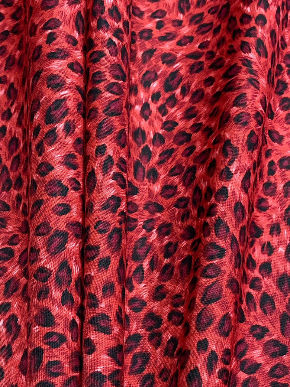 Black Leopard Animal Print Fabric