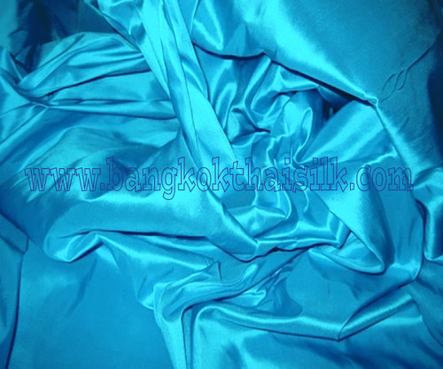 100% Silk Hand Woven Fabric 40"W - Aqua Blue