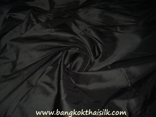 100% Silk Hand Woven Fabric 40"W - Black