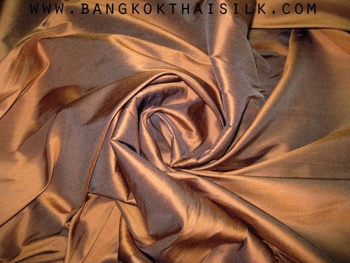 Brown Bronze 100% Authentic Silk Fabric