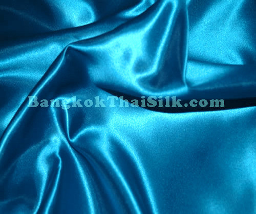 Blue Teal Satin Fabric 44"W
