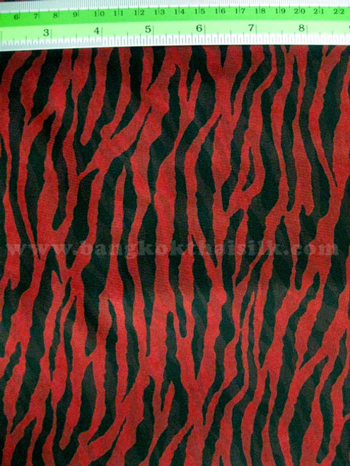 ZEBRA ANIMAL PRINT RED & BLACK CHIFFON 60"W FABRIC