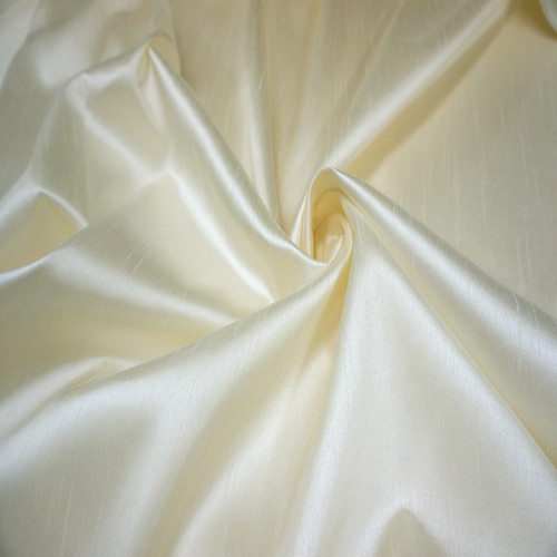 Faux Silk Dupioni 60"W Fabric - Cream Ivory