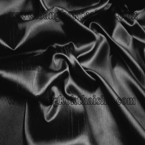 Faux Silk Dupioni 60"W Fabric - Black
