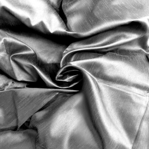 Faux Silk Caprice Dupioni 60"W Fabric - Dark Silver Grey