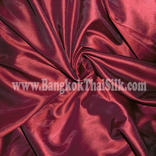 Faux Silk Caprice Dupioni 60"W Fabric - Dark Red