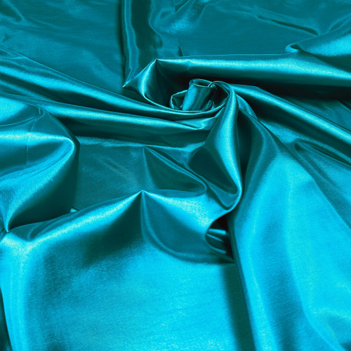 Cerulean Teal Faux Silk Taffeta 60" Fabric