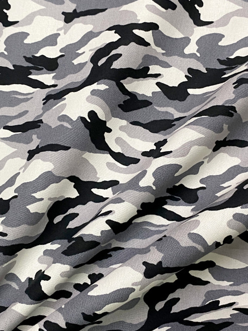 Grey Military Army Camo Print Fabric 100% Cotton 58/60 Wide Sold