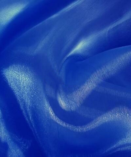 Sheer Mirror Organza See Through Fabric - Royal Blue