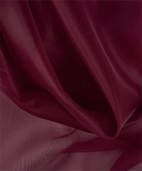 Sheer Mirror Organza See Through Fabric - Burgundy