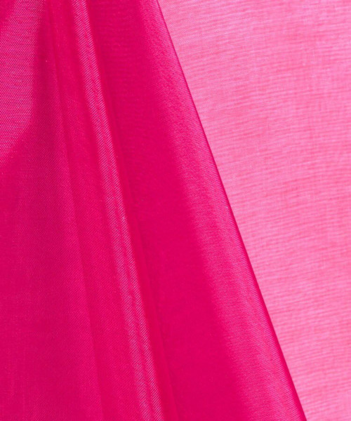 Sheer Mirror Organza See Through Fabric - Hot Pink