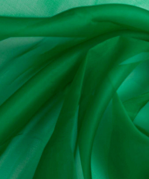 Sheer Mirror Organza See Through Fabric - Kelly Green