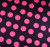 Pink Polka Dots on Black Cotton