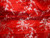 Red & Silver Silk Shantung Cherry Blossom Brocade