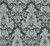 Damask Faux Silk Fabric - Black & Silver