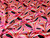 Neo Palm Orange-Red-Black Faux Silk Satin 48"W Fabric