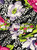 Floral Faux Silk Satin 60"W Fabric - Black-Hot Pink-Green