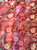 Red Floral Faux Silk Shantung Fabric 36"W By The Yard