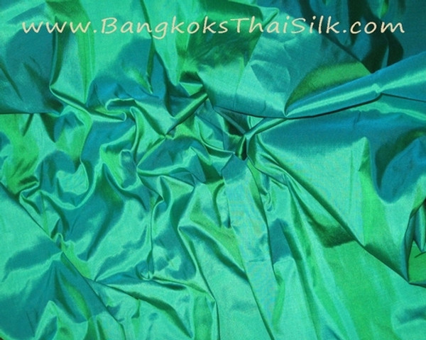 Bright Sea Green 100% Authentic Silk Fabric