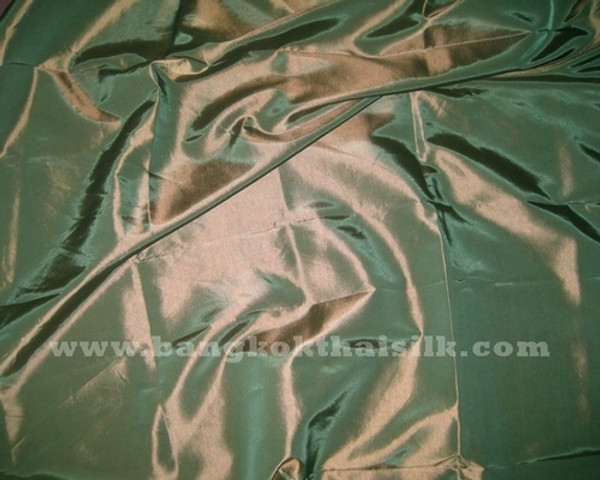 Old Copper Shot Green Faux Silk Taffeta 60"W Fabric