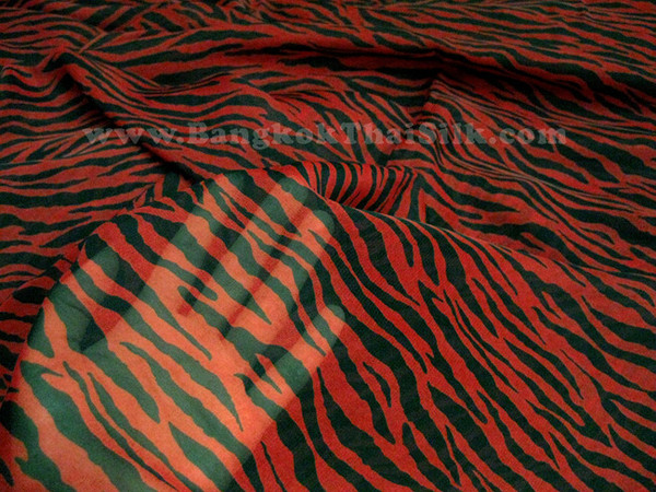 ZEBRA ANIMAL PRINT RED & BLACK CHIFFON 60"W FABRIC