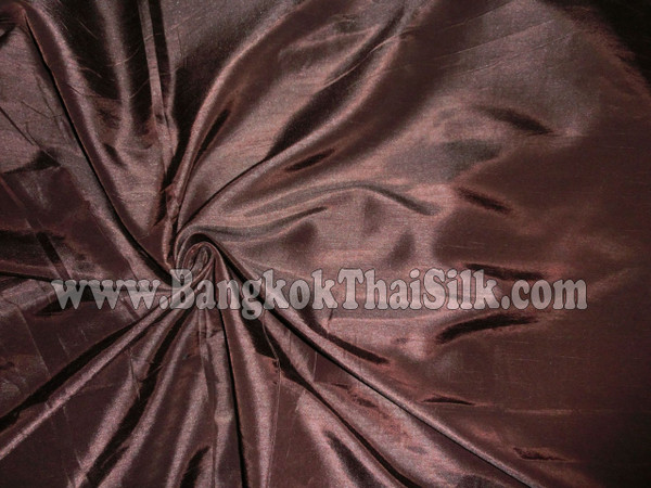 Faux Silk Caprice Dupioni 60"W Fabric - Chocolate Brown