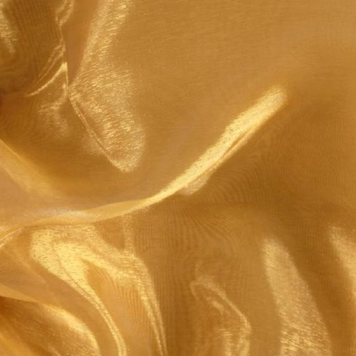 Sheer Mirror Organza See Through Fabric - Gold